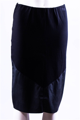 Signature sort jersey nederdel med imiteret læder - kun 2xl
